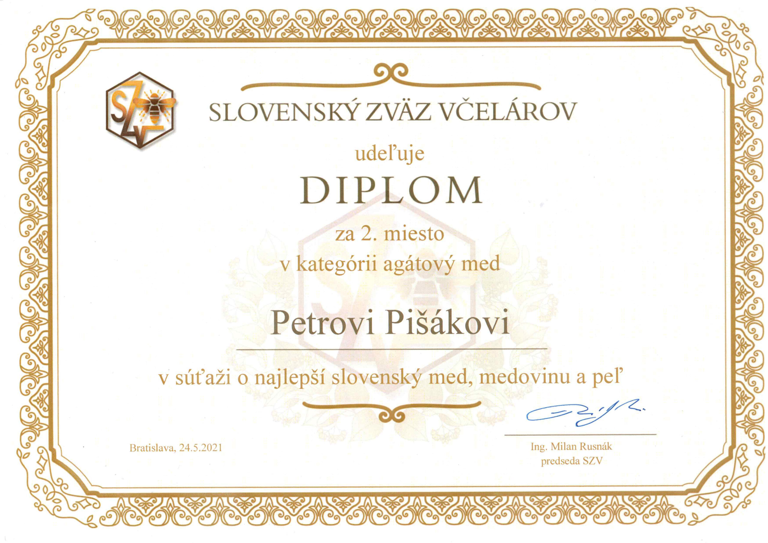 Agátový včelí med s výrezom medového plástu priamo od registrovaného včelára