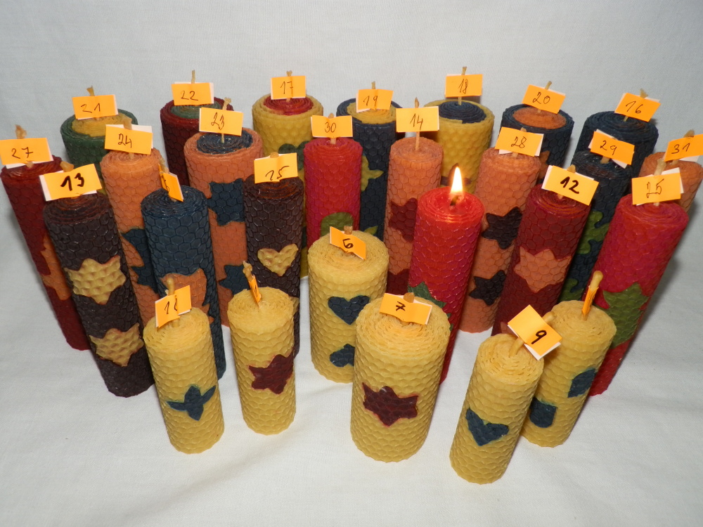 Točené farebné ( medzistienkové) sviečky – rôzne