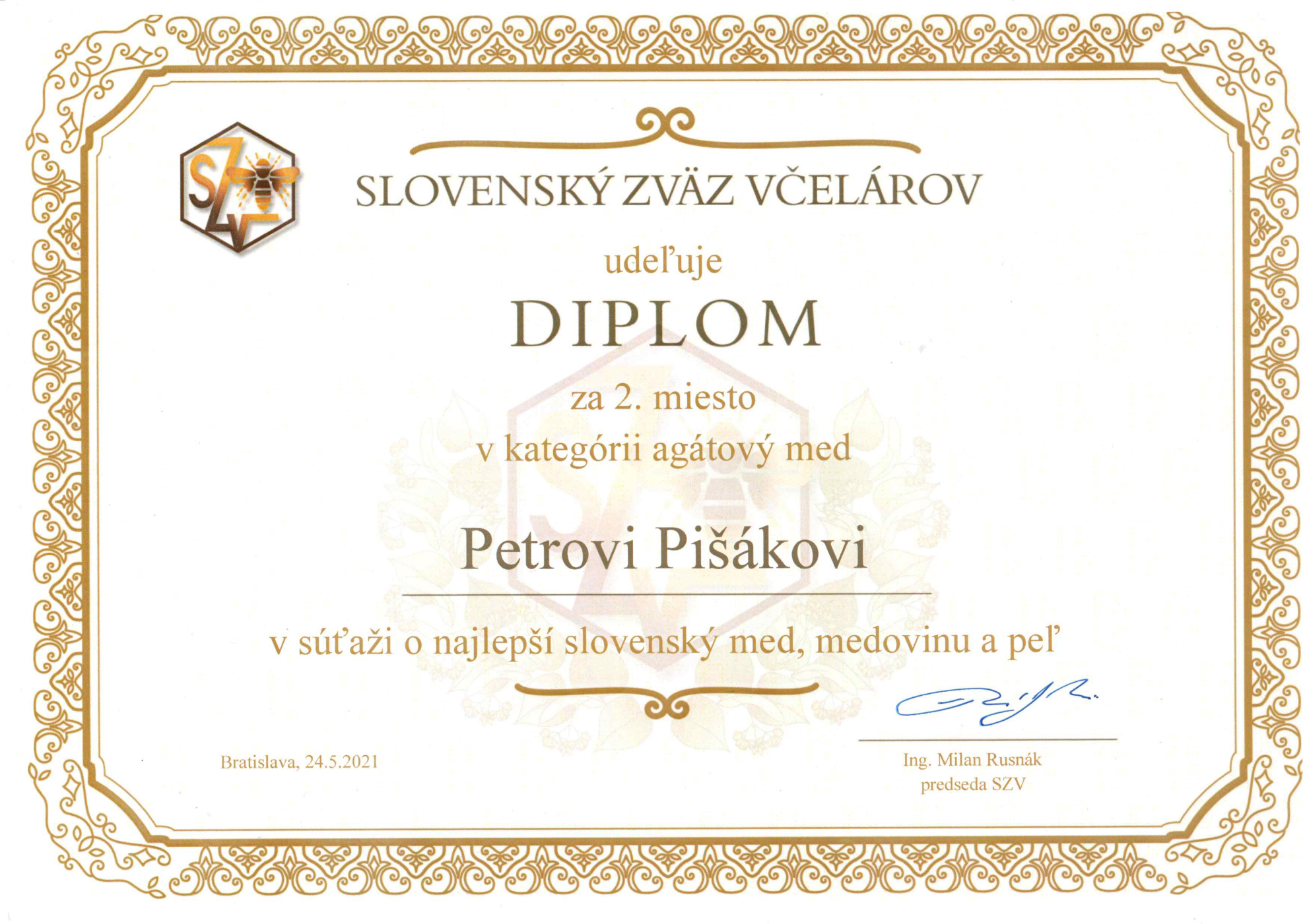 Agátový včelí med priamo od registrovaného včelára